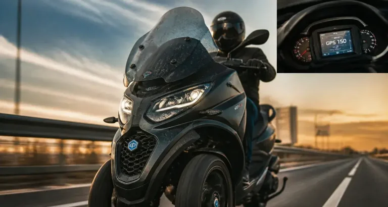 Piaggio MP3 500 vitesse max sur autoroute, stabilité route