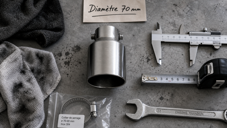 Embout d'échappement inox : diamètre et fixation