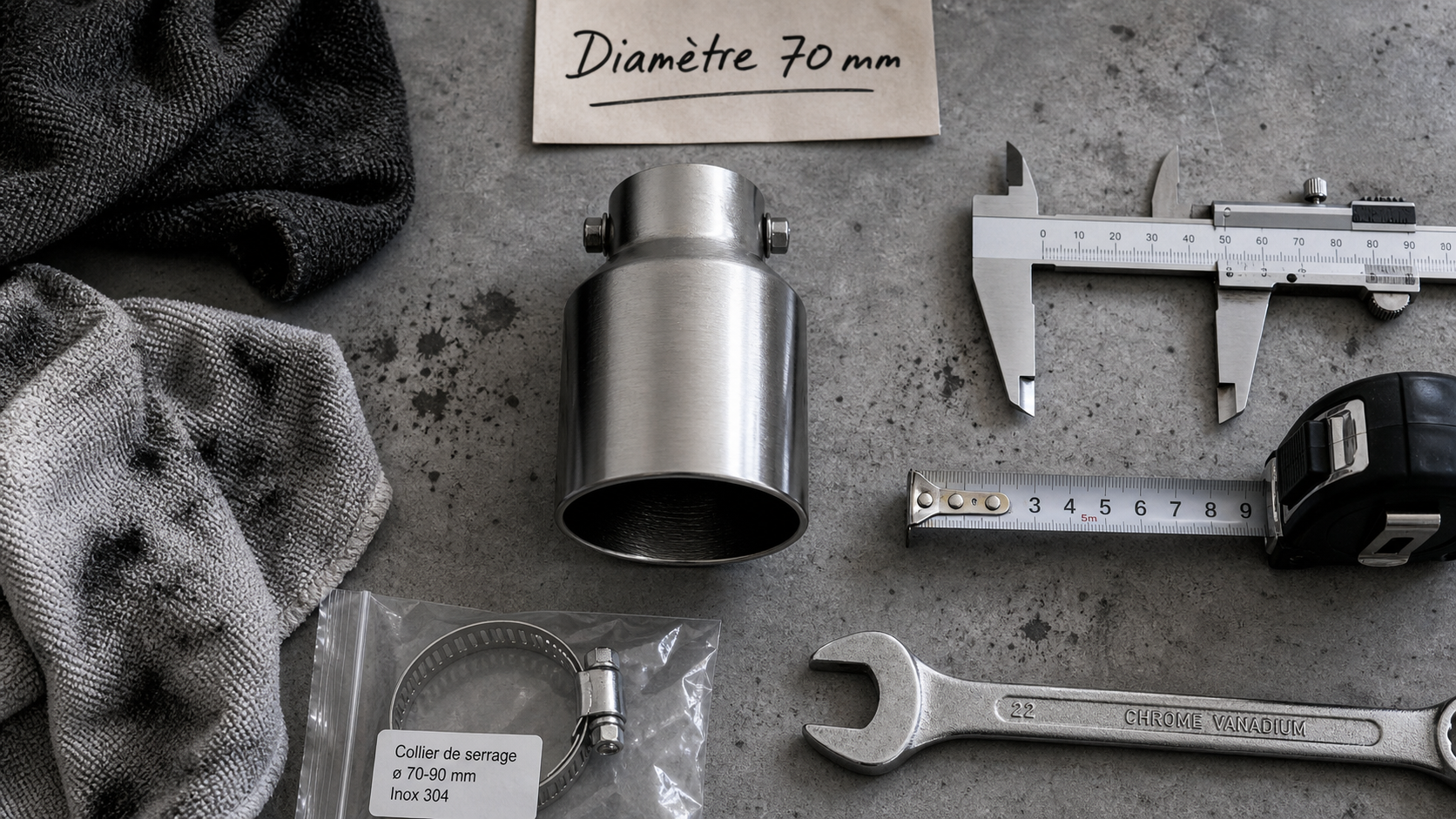 Embout d'échappement inox : diamètre et fixation