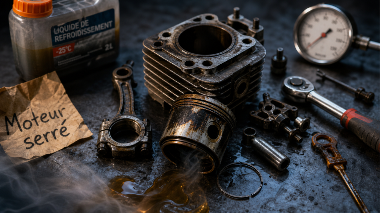 Moteur serré : pièces en cause et traces d’échauffement