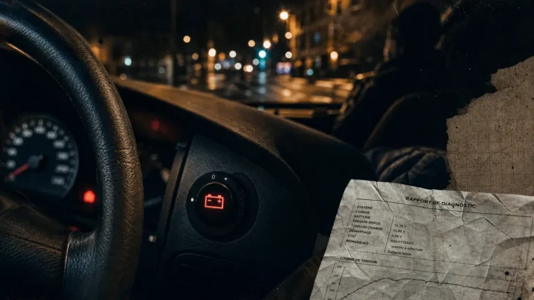 Voyant batterie qui clignote sur le tableau de bord de la voiture