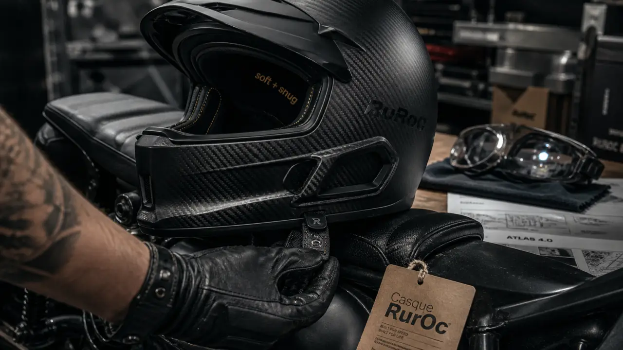 Casque moto Ruroc AT4.0 EOX Bluetooth sur moto