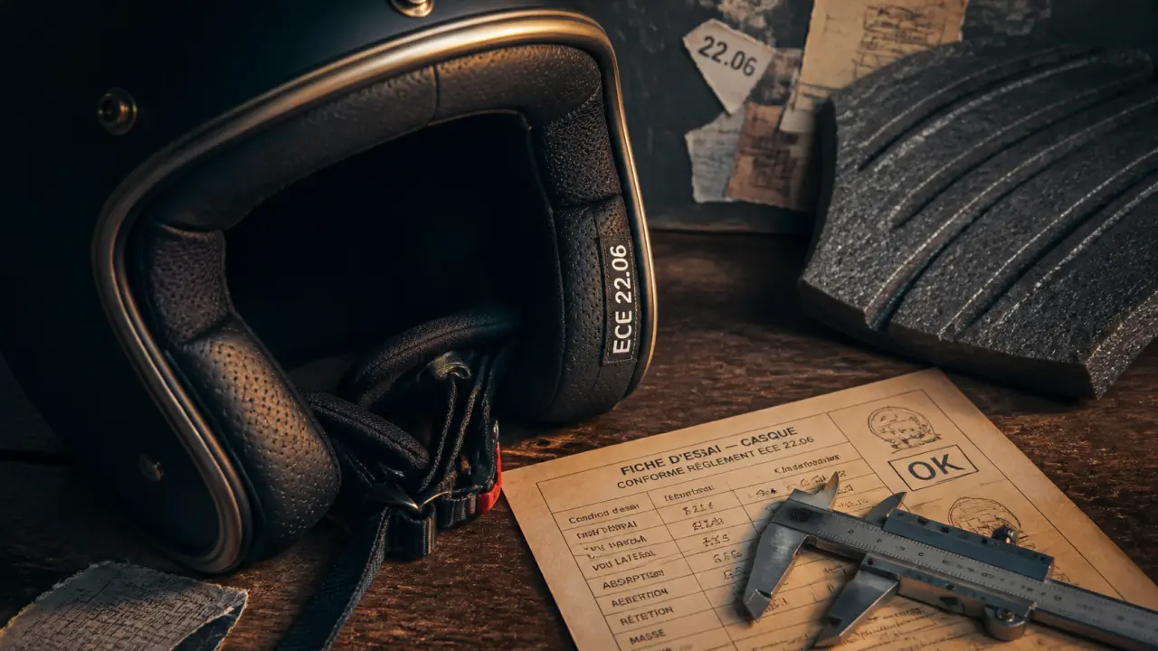 Homologation casque moto : étiquette ECE 22.06 du casque