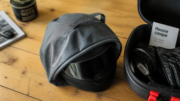 Housse casque moto souple, rigide ou peluche sur casque noir