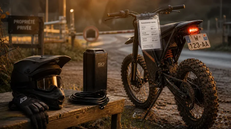Moto cross electrique 50cc homologuée avec autonomie réelle et permis AM
