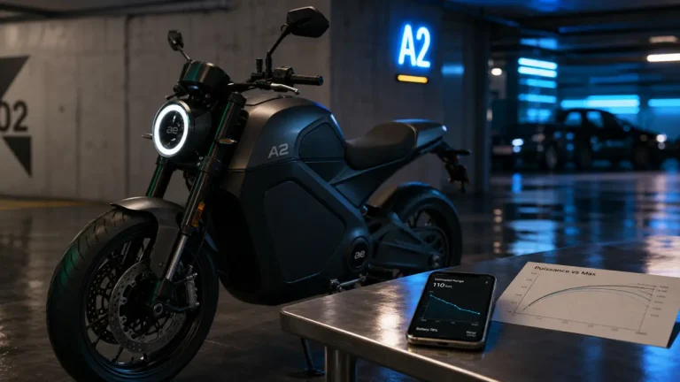 Moto électrique A2 : 140 km, autonomie et recharge