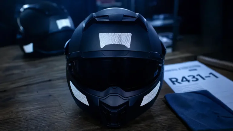 Bande reflechissante casque moto : 4 stickers rétro réfléchissants visibles