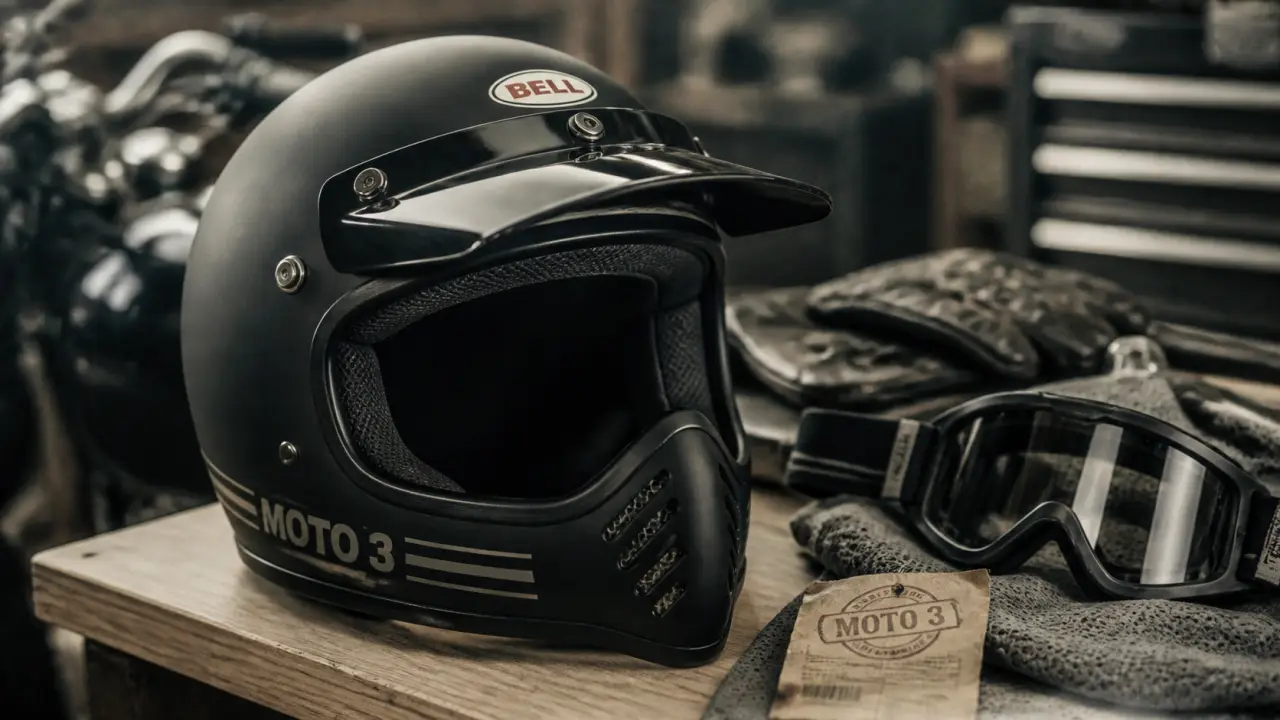 casque bell moto 3 rétro 1300 g et 3 calottes