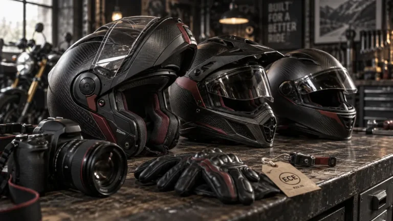 Casque moto roof modulable, crossover et intégral sur atelier moto
