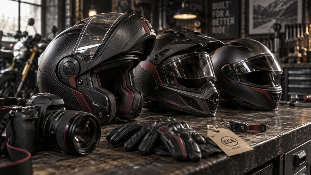 Casque moto roof modulable, crossover et intégral sur atelier moto