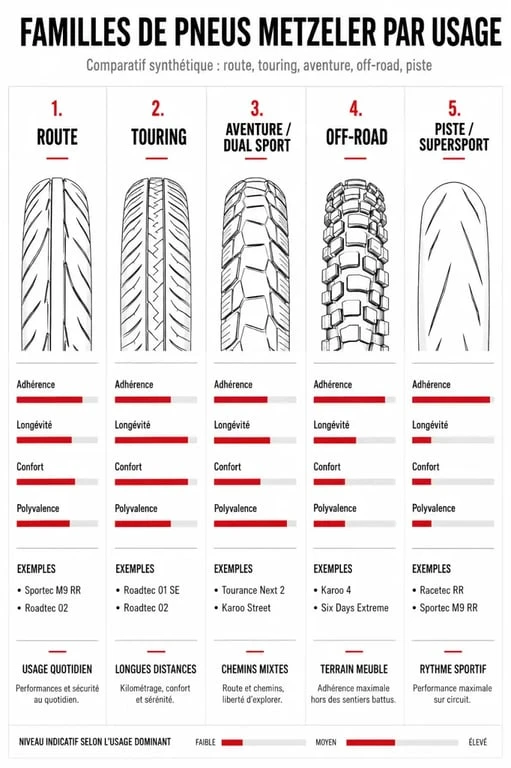 Comparatif des pneu metzeler moto par usage et performances