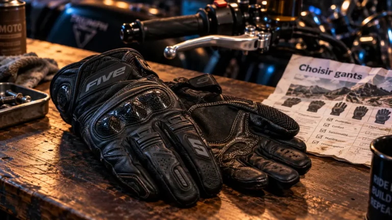 Gants moto FIVE en cuir et textile, protection et feeling au guidon