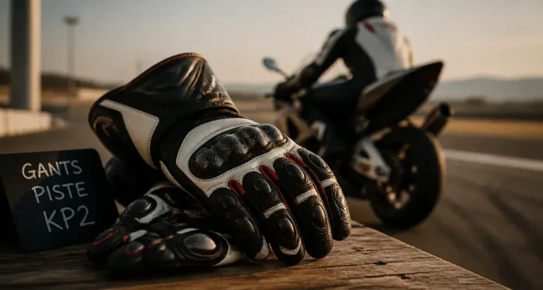 Gants moto piste en cuir avec coques et sliders pour circuit
