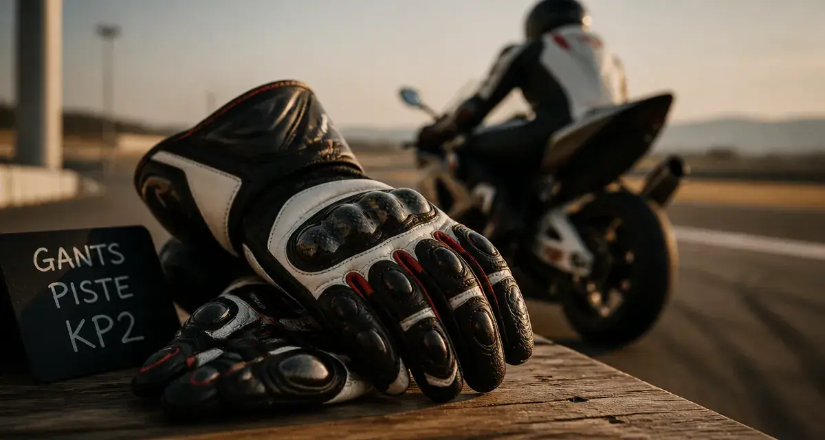 Gants moto piste en cuir avec coques et sliders pour circuit