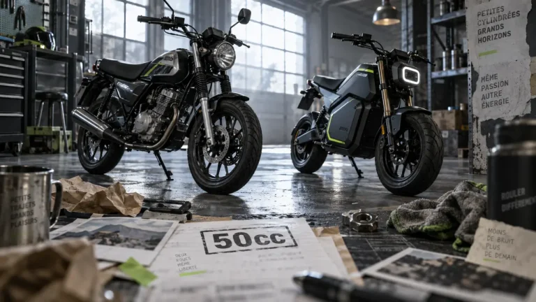 Moto sans permis 50cc électrique et boîte manuelle