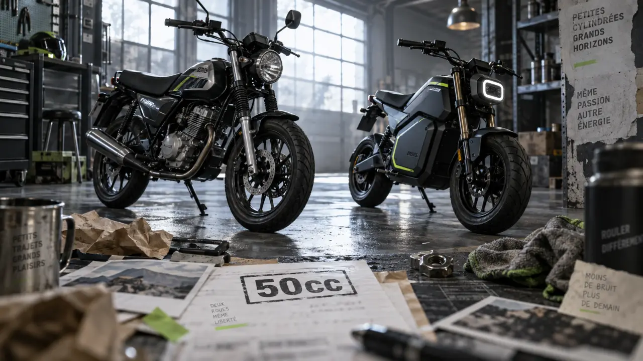 Moto sans permis 50cc électrique et boîte manuelle