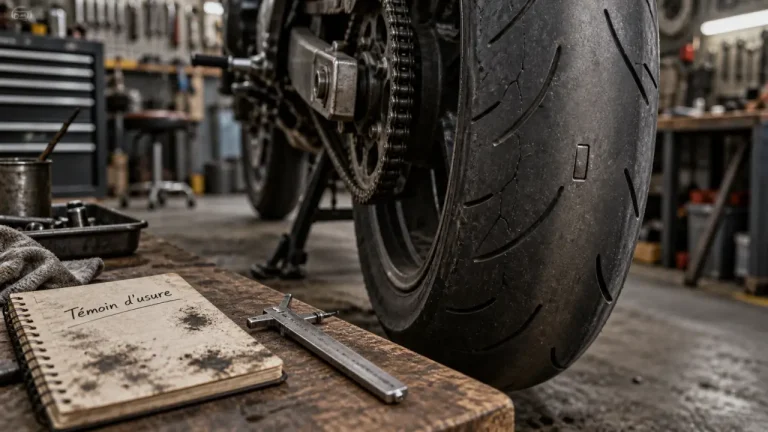 Pneu usé moto : 1 mm légal, signes d’arrêt