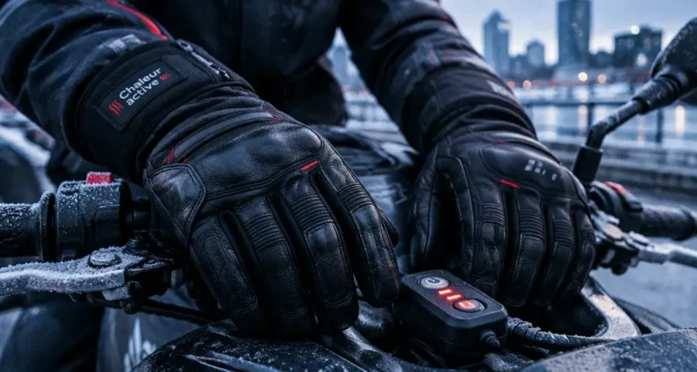 Gants moto chauffants : boîtier 12 V et contrôle chaleur active