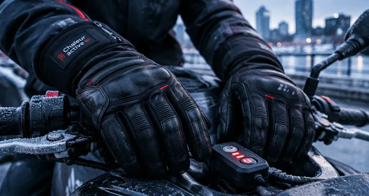 Gants moto chauffants : boîtier 12 V et contrôle chaleur active