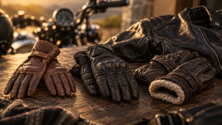Gants moto Helstons en cuir, hiver et mi-saison