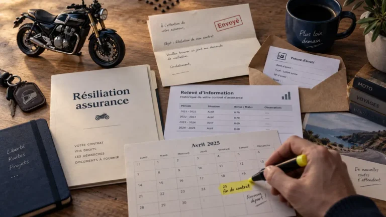 Résiliation assurance moto : échéance et loi Hamon